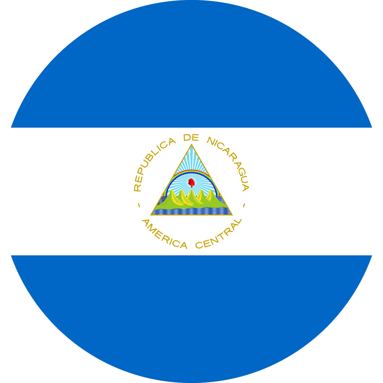 Nicaragua Flag Round Icon